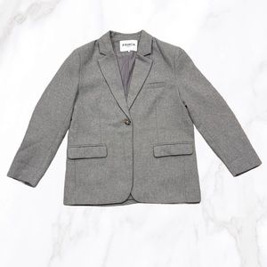 FRNCH Paris Women’s Gray Wool Blend Single Breasted Lamier Blazer, Size 8‎